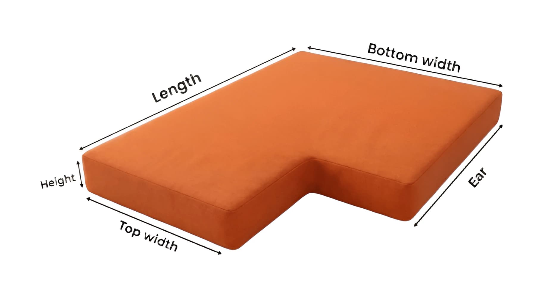 L-shape corner bench cushion measuring guide