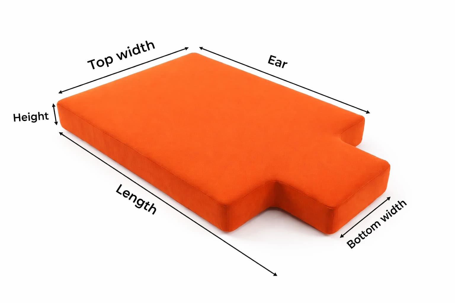 T-shape cushion measurement diagram