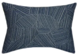 Sunbrella® Leaf Structure Indigo Indoor/Outdoor Geometric Pillow